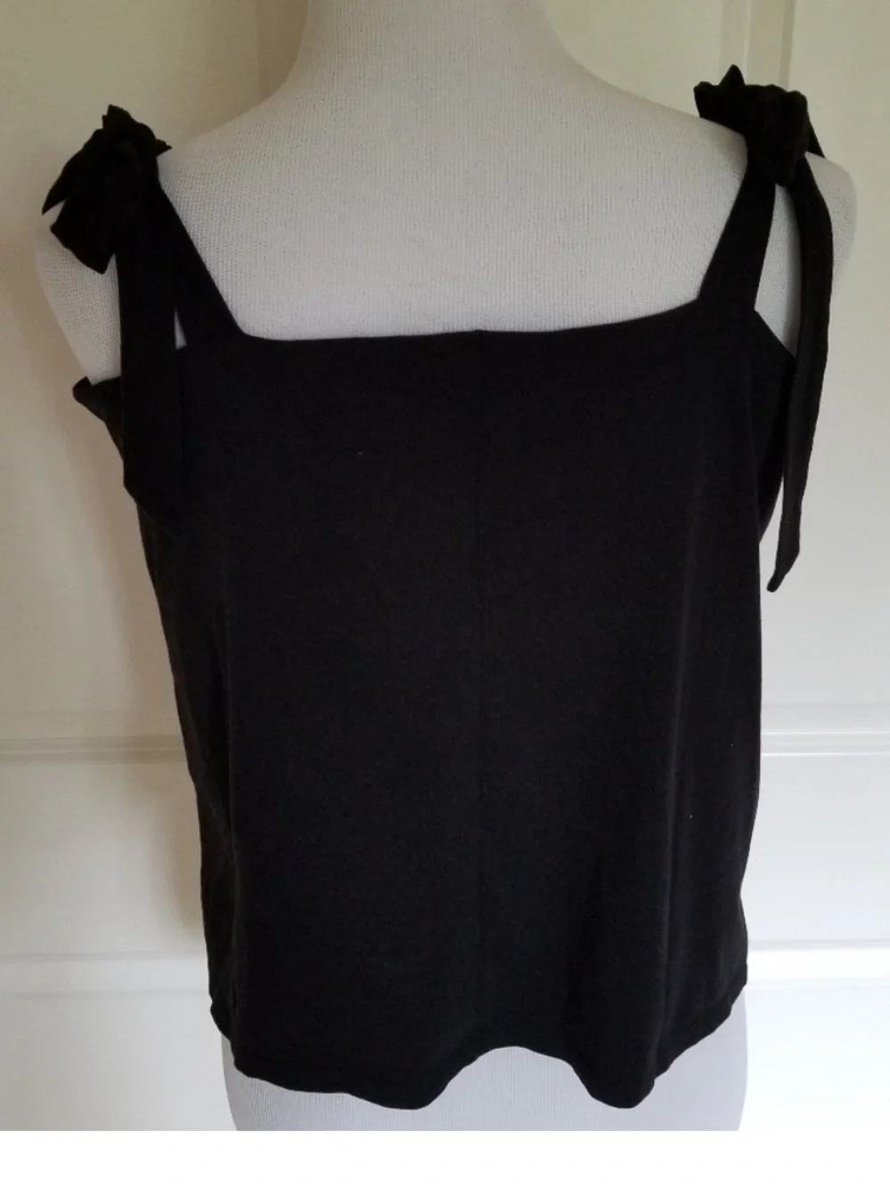 J. Crew Black Tie-Shoulder Camisole